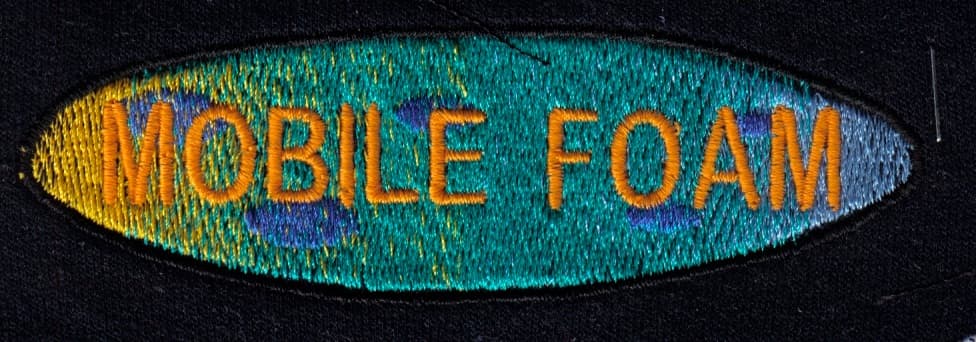 Embroidered Mobile Foam branded clothing